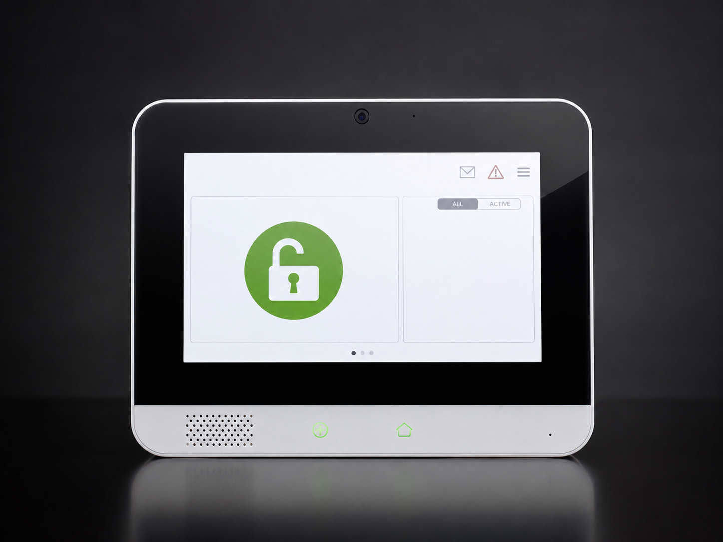 Qolsys IQ Panel-style smart security touchscreen